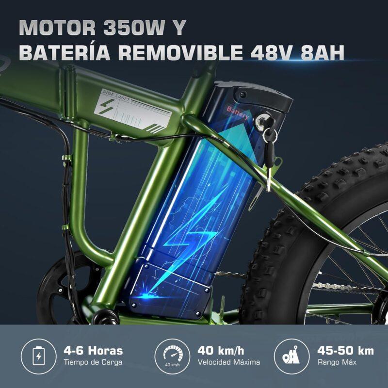 Bicicleta Electrica FatBike Plegable Bateria